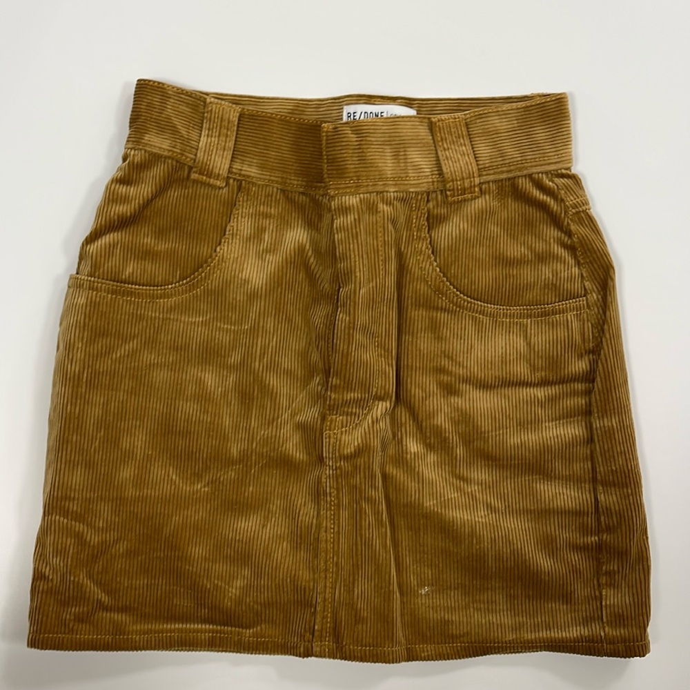 Re/done corduroy mini skirt